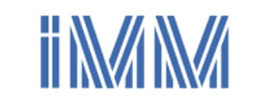 White Background Blue Striped iMM Corporate Logo