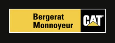 Yellow Black Bergerat Monnoyur Official CAT Distributor Logo