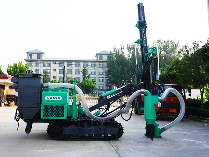 Green tracked DTH drilling rig machine for rock blasting drilling work
