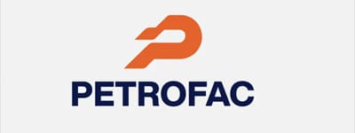 Petrofac Full Logo with Orange Abstract P Symbol on White Background