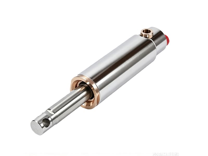 Mini round stainless steel hydraulic cylinder with copper guide sleeve