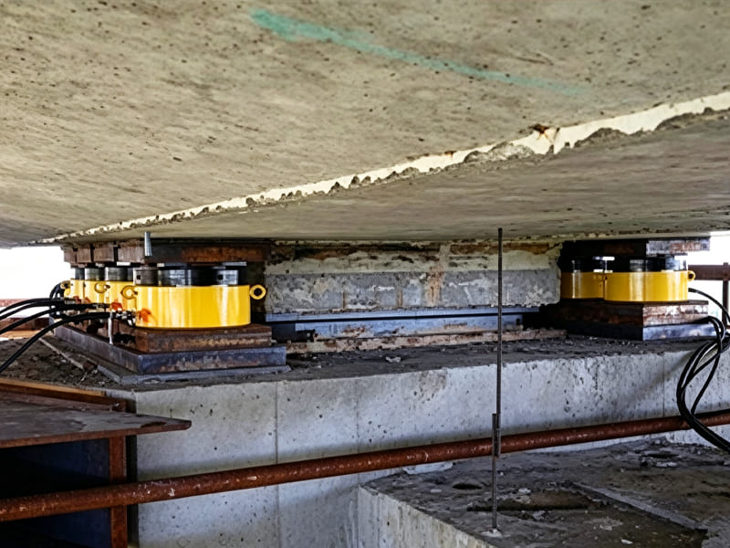 Multi‑unit hydraulic jacks for bridge bearing replacement