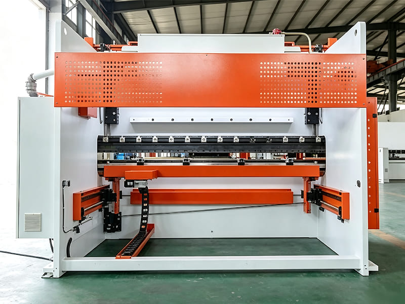 Industrial CNC hydraulic press brake machine for metal sheet bending in factory workshop