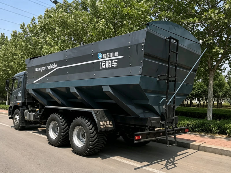 Large grain transfer truck for farm harvest logistics