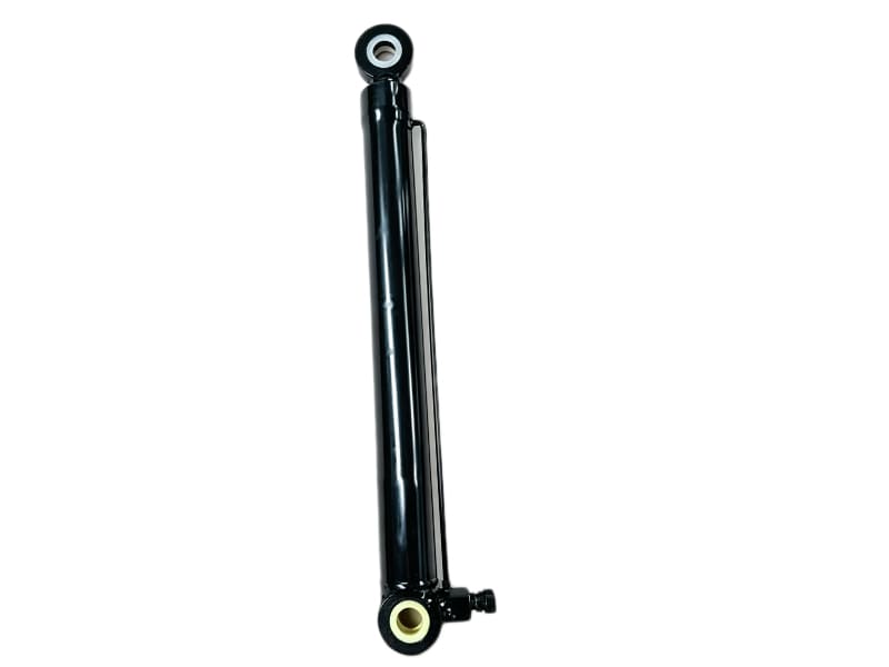 Black long hydraulic cylinder with two hinge eyes for engineering machinery