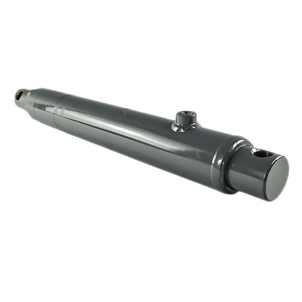 Grey single acting telescopic hydraulic ram, welded hydraulic cylinder for tipping and lifting equipment