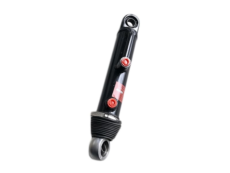 Compact black hydraulic cylinder with clevis eyes and rubber dust boot, mini double acting hydraulic ram