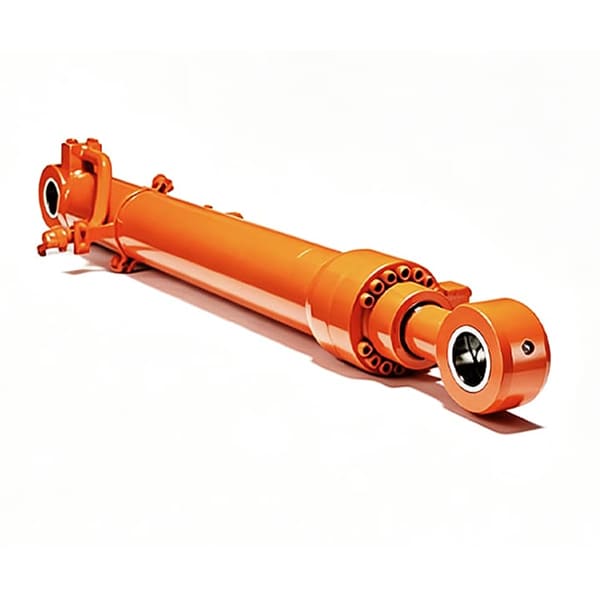 Orange heavy duty hydraulic cylinder for excavator machinery