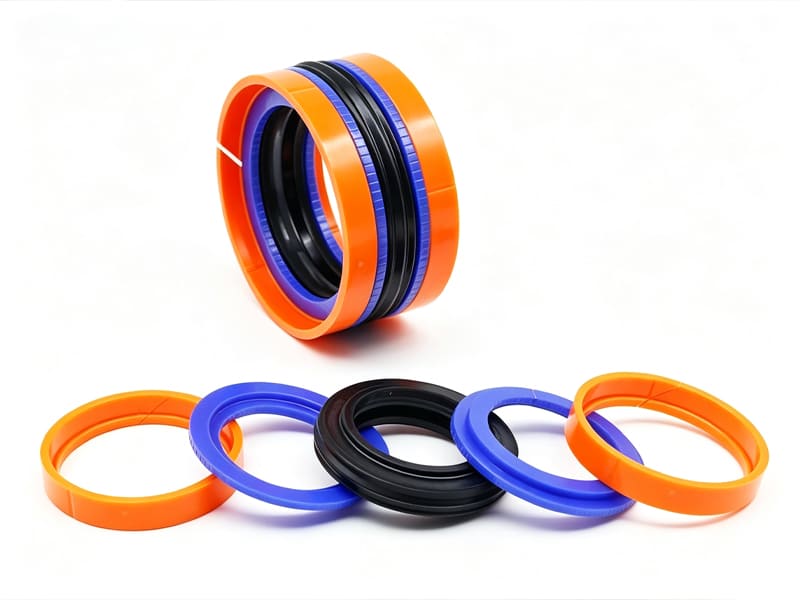 Orange blue black combined hydraulic oil seal for hydraulic cylinder maintenance