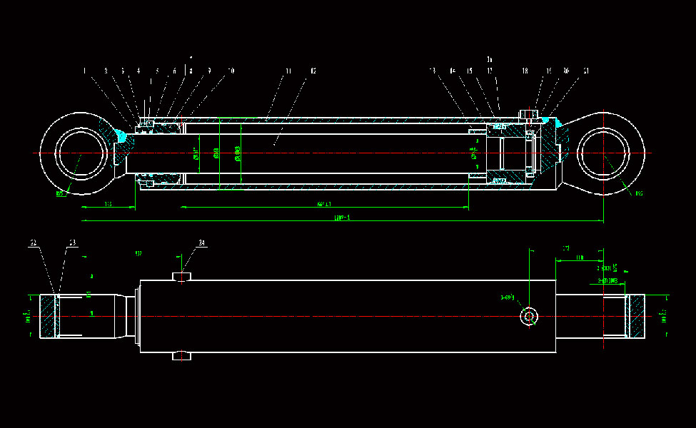 hydraulic cylinder drawing